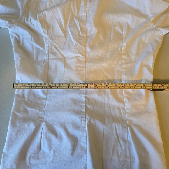 Signature by Larry Levine Button Down Blouse Women's L White Lace Accent - Picture 11 of 16